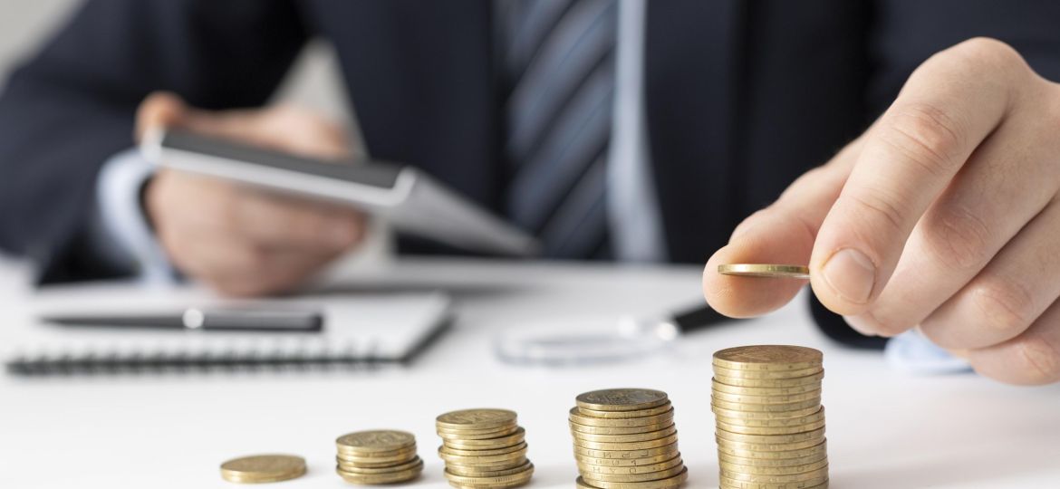 front-view-finance-business-elements-assortment